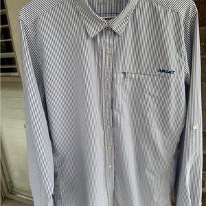 Ariat Blue and White Striped Shirt XL